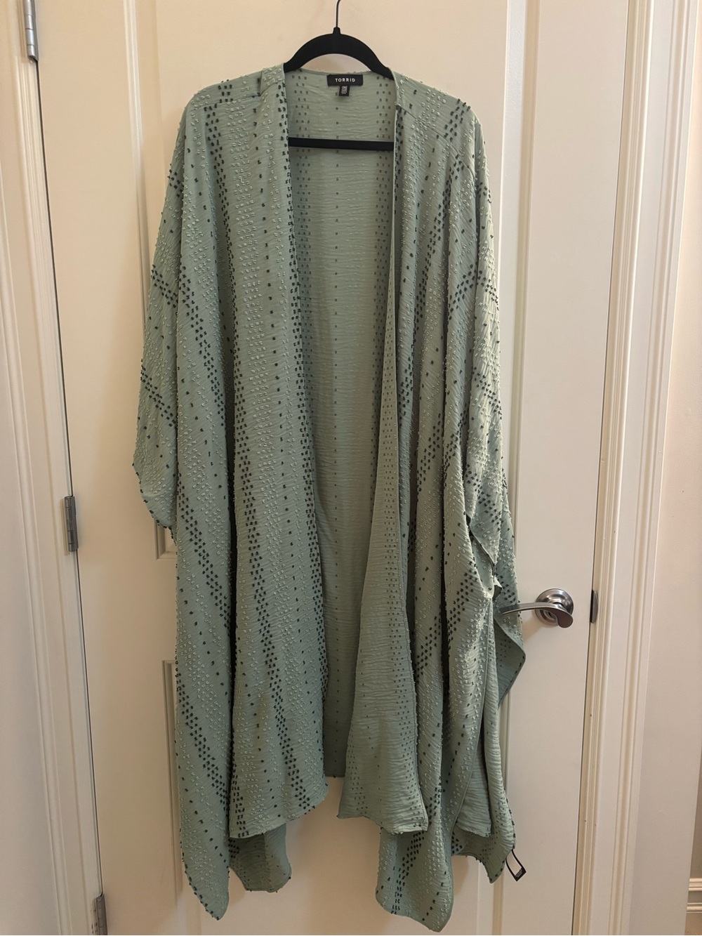 torrid Sage Green Open-Knit Draped Cape/ Ruana